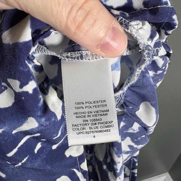 Peter Som Design Nation Women's Blue Boho Tie Dye Shirt Dress - Size 4 - Artsy - Picture 5 of 6